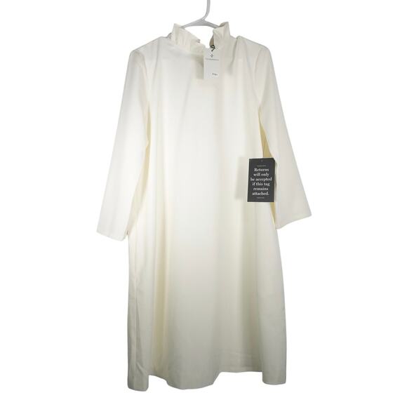 NWT Tuckernuck XL Daphne Ivory Cream Mini Dress Bow Ruffle Mod 3151-55 - Picture 4 of 11